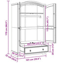 Garderobeskab Corona Hvid 101 x 52 x 170 cm Massiv fyrretræ