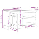 TV-skab Corona Hvid 100 x 40 x 52 cm Massiv fyrretræ
