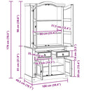 Sideboard Corona Hvid 100 x 48,5 x 179 cm Massiv fyrretræ