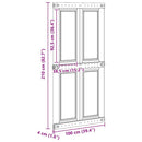 Ladedør Corona 100 x 210 cm Massivt fyrretræ