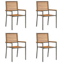 Have stapelstole 4 pcs Brun og grå Solid akacietræ, PE rattan