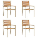 Have stapelstole 4 pcs Brun og Beige Solid akacietræ, PE rattan