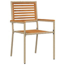 Have stapelstole 4 pcs Brun og Beige Solid akacietræ, PE rattan