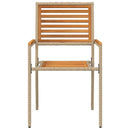 Have stapelstole 4 pcs Brun og Beige Solid akacietræ, PE rattan