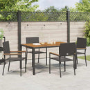 Have stapelstole 4 pcs Sort og Brunt PE rattan, Solid akacietræ