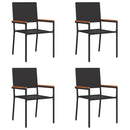 Have stapelstole 4 pcs Sort og Brunt PE rattan, Solid akacietræ
