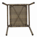 Have stapelstole 4 pcs Grå og Brun PE rattan, Solid akacietræ