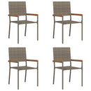 Have stapelstole 4 pcs Grå og Brun PE rattan, Solid akacietræ