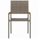 Have stapelstole 4 pcs Grå og Brun PE rattan, Solid akacietræ