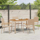 Have stapelstole 4 pcs Creme og Brun PE rattan, Solid akacietræ