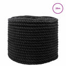 Bomulds Snor 10 mm 25 m Sort 100% Bomuld
