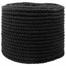 Bomulds Snor 10 mm 100 m Sort 100% Bomuld