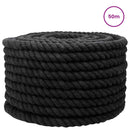 Bomulds Snor 24 mm 50 m Sort 100% Bomuld