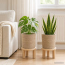 Plantepotte Sæt 2 stk. Naturfarvet Ø 21 x 21 cm 100% Tossa Jute