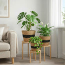 Søgræs Planterkurve 3 pcs Naturfarvet og sort Ø26 x 19 cm