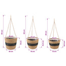 Søgræs Planterkurve 3 pcs Naturfarvet og sort Ø26 x 19 cm