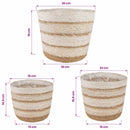 Søgræs Planterkurve 3 pcs Naturlig, hvid og beige Ø26 x 19 cm