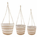 3 stk. Naturlig, hvid og beige Ø26 x 19 cm 100% Søgræs