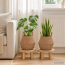 Plantekrukke med håndtag 2 stk. Naturfarvet Ø 22 x 20 cm