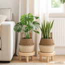 Plantekrukke med håndtag 2 stk. Hvid Ø 22 x 20 cm 100% Søgræs