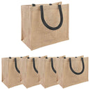 Jute tasker 5 Naturfarvet og sort 26 x 22 x 14 cm