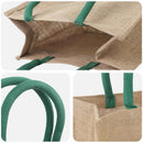 Jute tasker 5 Naturlig og Grøn 26 x 22 x 14 cm 100% Tossa Jute