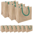 Jute tasker 10 Naturlig og Grøn 26 x 22 x 14 cm 100% Tossa Jute