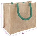 Jute tasker 10 Naturlig og Grøn 26 x 22 x 14 cm 100% Tossa Jute