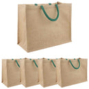 Jute tasker 5 Naturlig og Grøn 42 x 33 x 19 cm 100% Tossa Jute