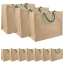Jute tasker 10 Naturlig og Grøn 42 x 33 x 19 cm 100% Tossa Jute