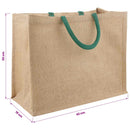 Jute tasker 10 Naturlig og Grøn 42 x 33 x 19 cm 100% Tossa Jute