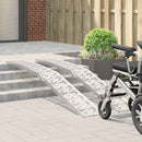 Sammenfoldelig motorcykelrampe 340 kg pr. rampe 2 pcs Sølv