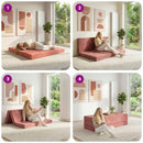 Samlebar Sofa Seng 200 x 67 x 45 cm Lyserød