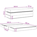 Samlebar Sofa Seng 160 x 67 x 45 cm Lysegrå
