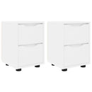 Sengeborde 2 pcs Hvid 30,5 x 30 x 43 cm Konstrueret træ