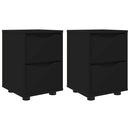 Sengeborde 2 pcs Sort 30,5 x 30 x 43 cm Konstrueret træ