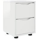 Sengebord Høj gloss hvid 30,5 x 30 x 43 cm Konstrueret træ