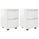Sengeborde med skuffe 2 pcs Høj gloss hvid 30,5 x 30 x 43 cm