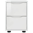 Sengeborde med skuffe 2 pcs Høj gloss hvid 30,5 x 30 x 43 cm
