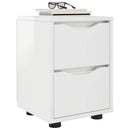 Sengeborde med skuffe 2 pcs Høj gloss hvid 30,5 x 30 x 43 cm