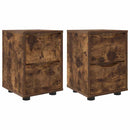 Sengeborde 2 pcs Røget eg 30,5 x 30 x 43 cm Konstrueret træ