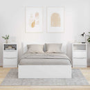 Sengeborde 2 stk. Hvid 40 x 30 x 67 cm Konstrueret træ