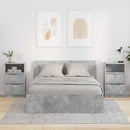 Sengeborde 2 pcs Beton Grå 40 x 30 x 467 cm Konstrueret træ