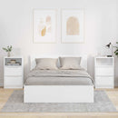 Sengeborde 2 stk. Hvid højglans 40 x 30 x 67 cm Konstrueret træ
