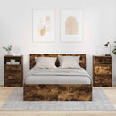 Sengeborde 2 pcs Røget eg 40 x 30 x 467 cm Konstrueret træ