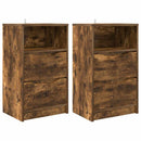 Sengeborde 2 pcs Røget eg 40 x 30 x 467 cm Konstrueret træ
