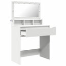 Soveværelsessminkeborde Hvid 80 x 39,6 x 135 cm Konstrueret træ