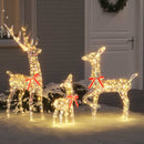Rensdyr Familie 3 stk. Varm hvid 67 x 26 x 127 cm PET