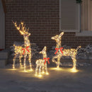 Rensdyr Familie 3 stk. Varm hvid 67 x 26 x 127 cm PET