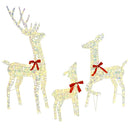 Rensdyr Familie 3 stk. Varm hvid 67 x 26 x 127 cm PET